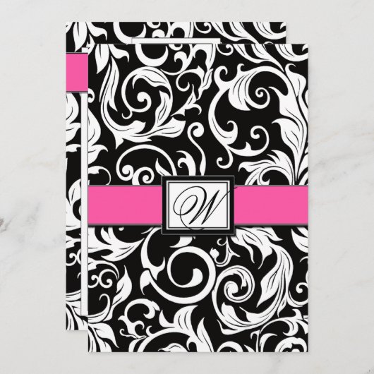 Berichten over het donkerbruin en warm-roze huweli kaart (Voorkant / Achterkant)