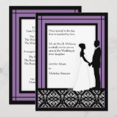 Berichten over het donkere, witte en Paarse huweli Kaart (Voorkant / Achterkant)