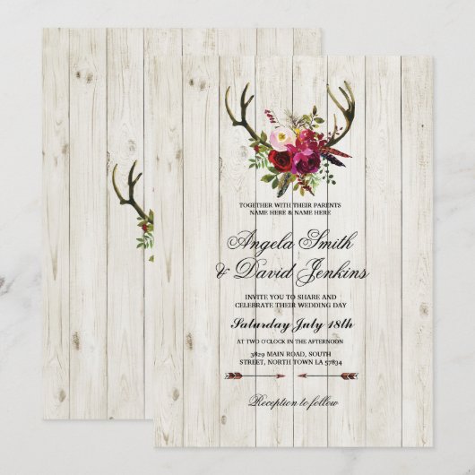 Berichten over het huwelijk kaart (Voorkant / Achterkant)