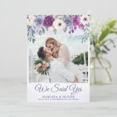 Berichten over het huwelijk Periwinkle Fuchsia Flo Kaart (Staand voorkant)