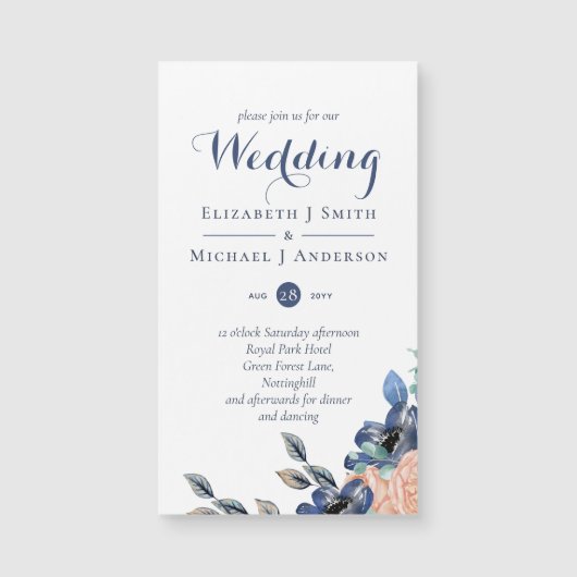 Berichten over het huwelijk tussen marineblauw kor (Voorkant)