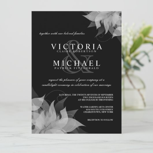 Berichten over het huwelijk van zwarte en witte Fl Kaart (Staand voorkant)