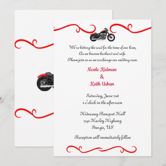 Berichten over het motorfietsen kaart (Voorkant / Achterkant)