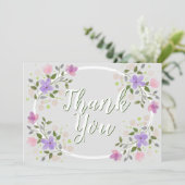 Berichten over het omcirkelen van bloemen bedankkaart (Staand voorkant)