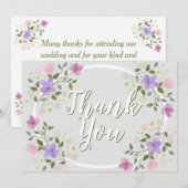 Berichten over het omcirkelen van bloemen bedankkaart (Voorkant / Achterkant)