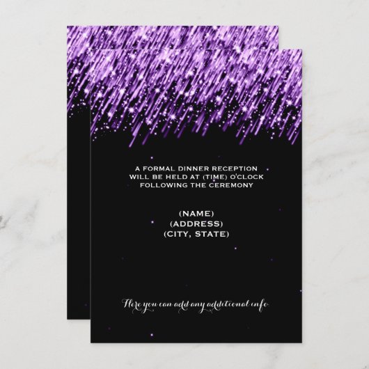 Berichten over het winnen van bruiloft Paars Informatiekaartje (Voorkant / Achterkant)