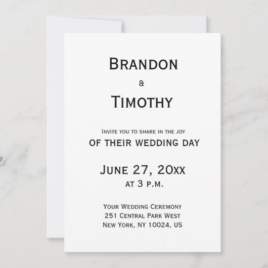 Berichten over het zwarte en witte homohuwelijk kaart (Voorkant)