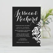 Berichten over het zwarte en witte huwelijk kaart (Staand voorkant)