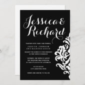 Berichten over het zwarte en witte huwelijk kaart (Voorkant / Achterkant)