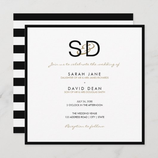 Berichten over het zwarte en witte trillingsmonogr kaart (Voorkant / Achterkant)