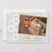 Berichten over kerstmis met witte Ornamenten Feestdagenkaart (Voorkant)