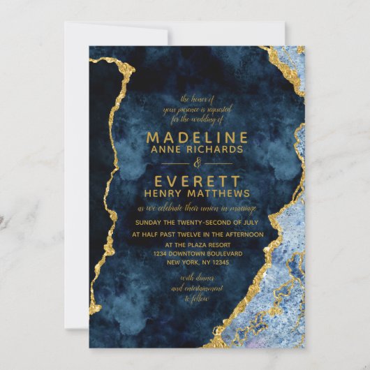 Berichten over marineblauw- en goudoliesoorten kaart (Voorkant)