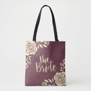 Berichten over moderne chic Gold Rozen Burgundy Re Tote Bag