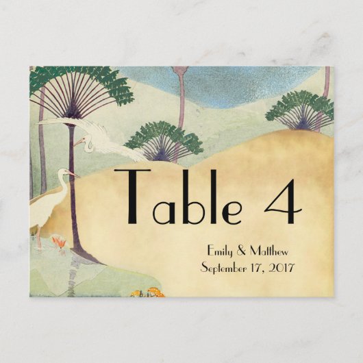 Berichten over palmbomen en kraanbestemmingen uitnodiging briefkaart (Voorkant)