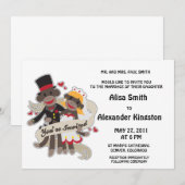 Berichten over SOCK MONKEY Wedding Kaart (Voorkant / Achterkant)