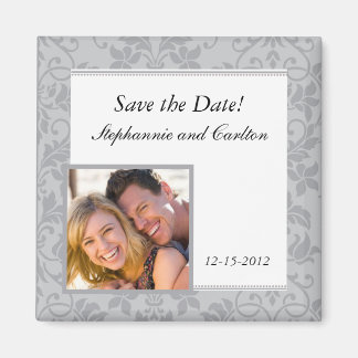 Berichten over tweetalige Grijze Damask Wedding Ma Magneet