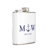 Berichten over zeemansblauw marinemonogram heupfles (Rechts)