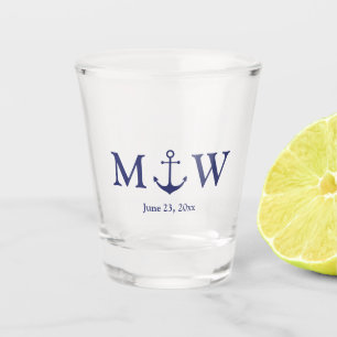 Berichten over zeemansblauw marinemonogram shot glas