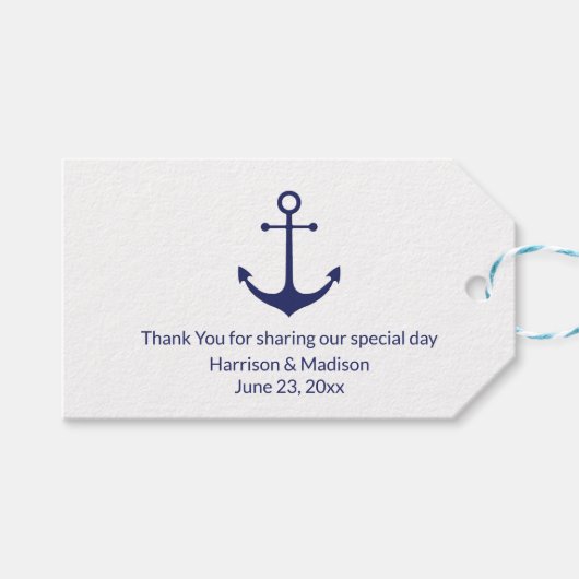 Berichten over zeemansmarineblauw cadeaulabel (Voorkant (Horizontaal))