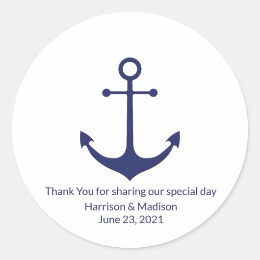 Berichten over zeemansmarineblauw ronde sticker (Voorkant)