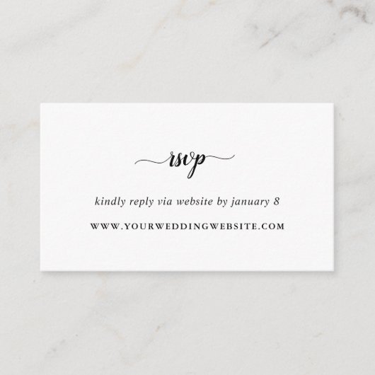 Berichten over zwart-witcalligrafie RSVP Informatiekaartje (Voorkant)