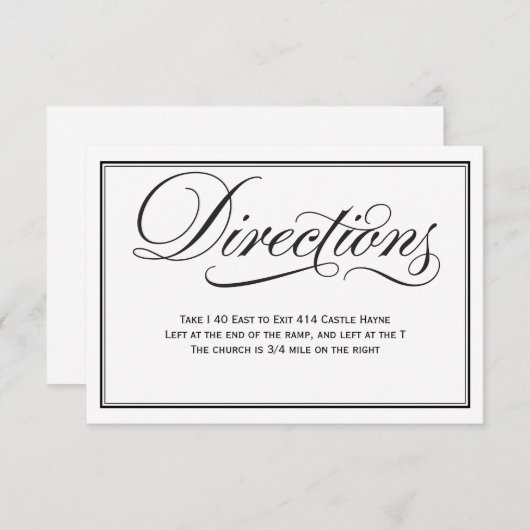 Berichten over zwart-witkalligrafie informatiekaartje (Voorkant / Achterkant)