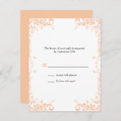 Berichten (peach)-reactiekaart RSVP kaartje (Voorkant / Achterkant)