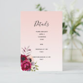 Berichten roos goudschotweddreceptie informatiekaartje (Staand voorkant)