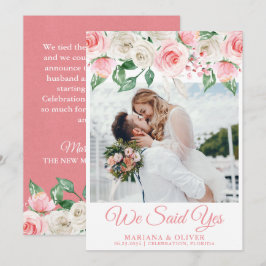 Berichten Roze Peach White Floral Kaart