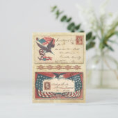 Berichten uit de burgeroorlog met Amerikaanse vlag Briefkaart (Staand voorkant)