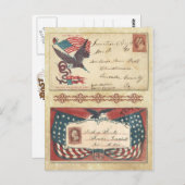 Berichten uit de burgeroorlog met Amerikaanse vlag Briefkaart (Voorkant / Achterkant)