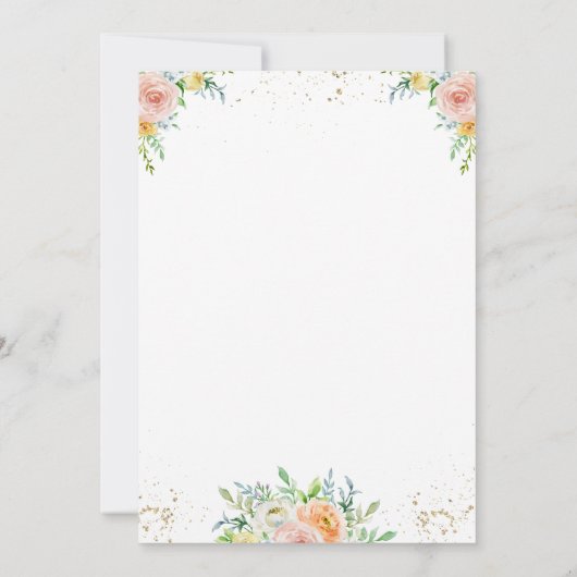 Berichten uitnodiging florale schemering roze en g (Achterkant)