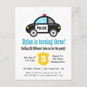 Berichten van de Birthday Partij van de politie Kaart