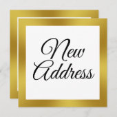 Berichten van White and Faux Gold Moving Aankondiging (Voorkant / Achterkant)