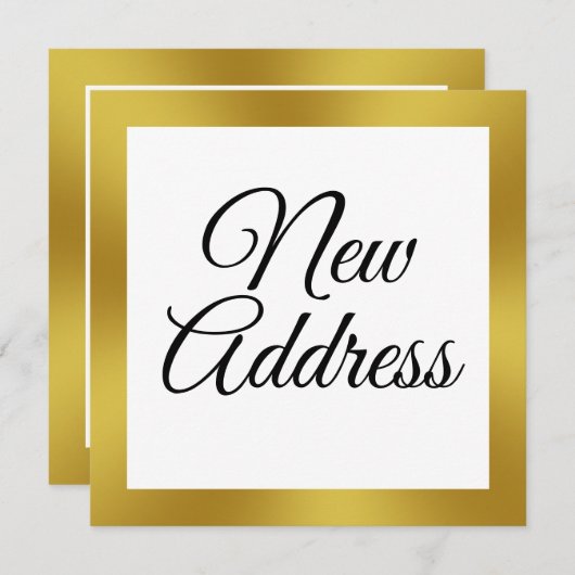 Berichten van White and Faux Gold Moving Aankondiging (Voorkant / Achterkant)