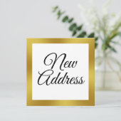 Berichten van White and Faux Gold Moving Aankondiging (Staand voorkant)