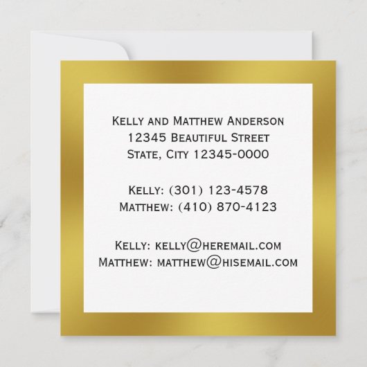 Berichten van White and Faux Gold Moving Aankondiging (Achterkant)