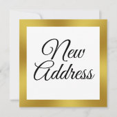 Berichten van White and Faux Gold Moving Aankondiging (Voorkant)