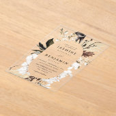 Berichten van zwarte en witte Floral Acryl Uitnodigingen (Laagn)