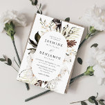 Berichten van zwarte en witte Floral Kaart<br><div class="desc">Black & White bloemblaadjes samen met groen en roest strandgroen werden met de hand geschilderd aan creëer deze chique Black & White Floral Beachy Wedding Invitation. Het is geweldig voor de zomer, herfst, strand en bestemming bruiloften. Gedrukt op professioneel niveau, hoge kwaliteit printers, uw bruiloft uitnodigingen zullen op het aangepaste...</div>
