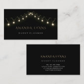 Berichten voor bruiloft Planner Sparkly Black Whit Visitekaartje (Voorkant / Achterkant)