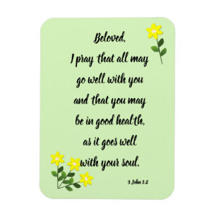 Berichten voor Geliefde 3 John 1:2 Foto Magneet