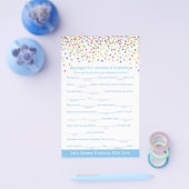 Berichten voor ouders die Confetti Baby shower moe Flyer (Enkel)