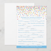 Berichten voor ouders die Confetti Baby shower moe Kaart (Voorkant / Achterkant)