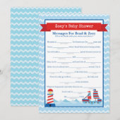 Berichten voor ouders die een authentiek Baby show Kaart (Voorkant / Achterkant)