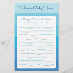Berichten voor ouders om blauw Ombre Baby shower t Flyer