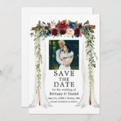 Berichten Waterverf Floral Foto Save The Date (Voorkant / Achterkant)