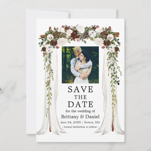 Berichten Waterverf groen bos Save The Date (Voorkant)