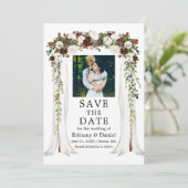 Berichten Waterverf groen bos Save The Date (Staand voorkant)