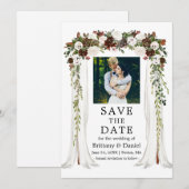 Berichten Waterverf groen bos Save The Date (Voorkant / Achterkant)